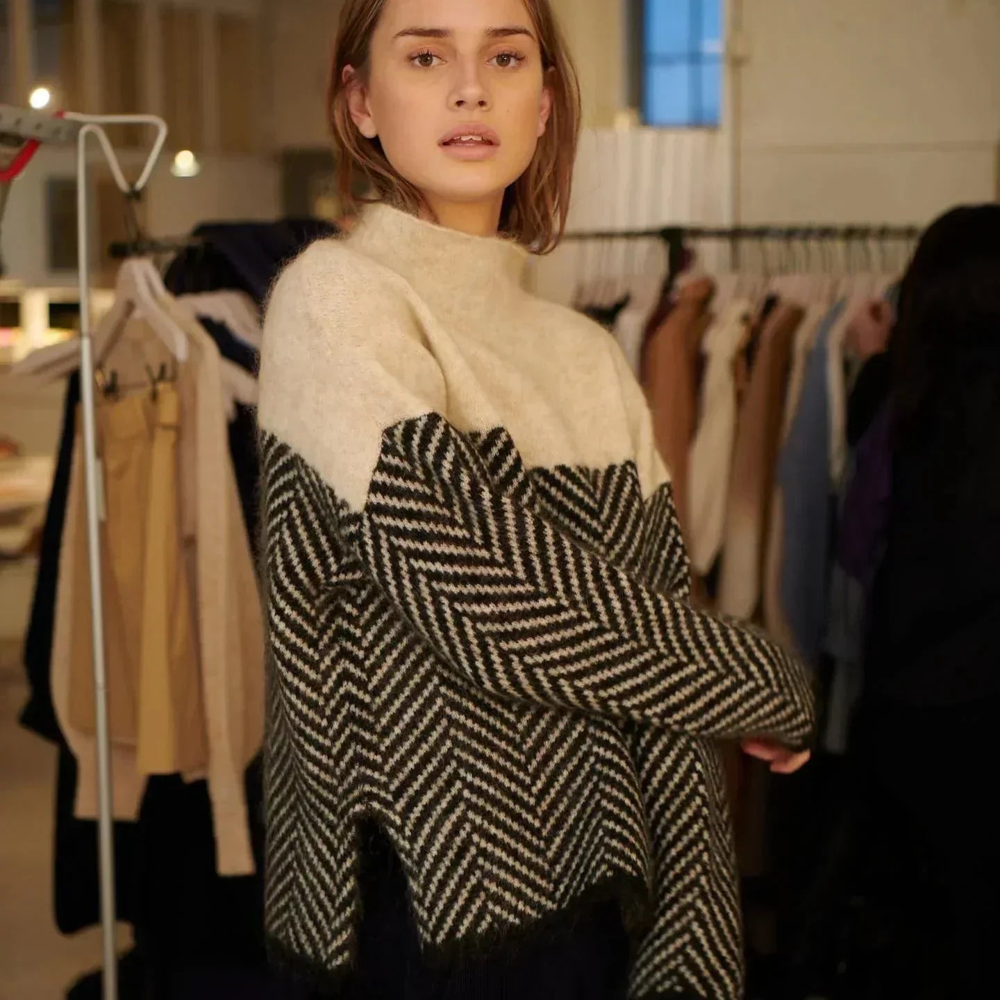 ADELIE | Maglione a collo alto di alta qualità in maglia pregiata