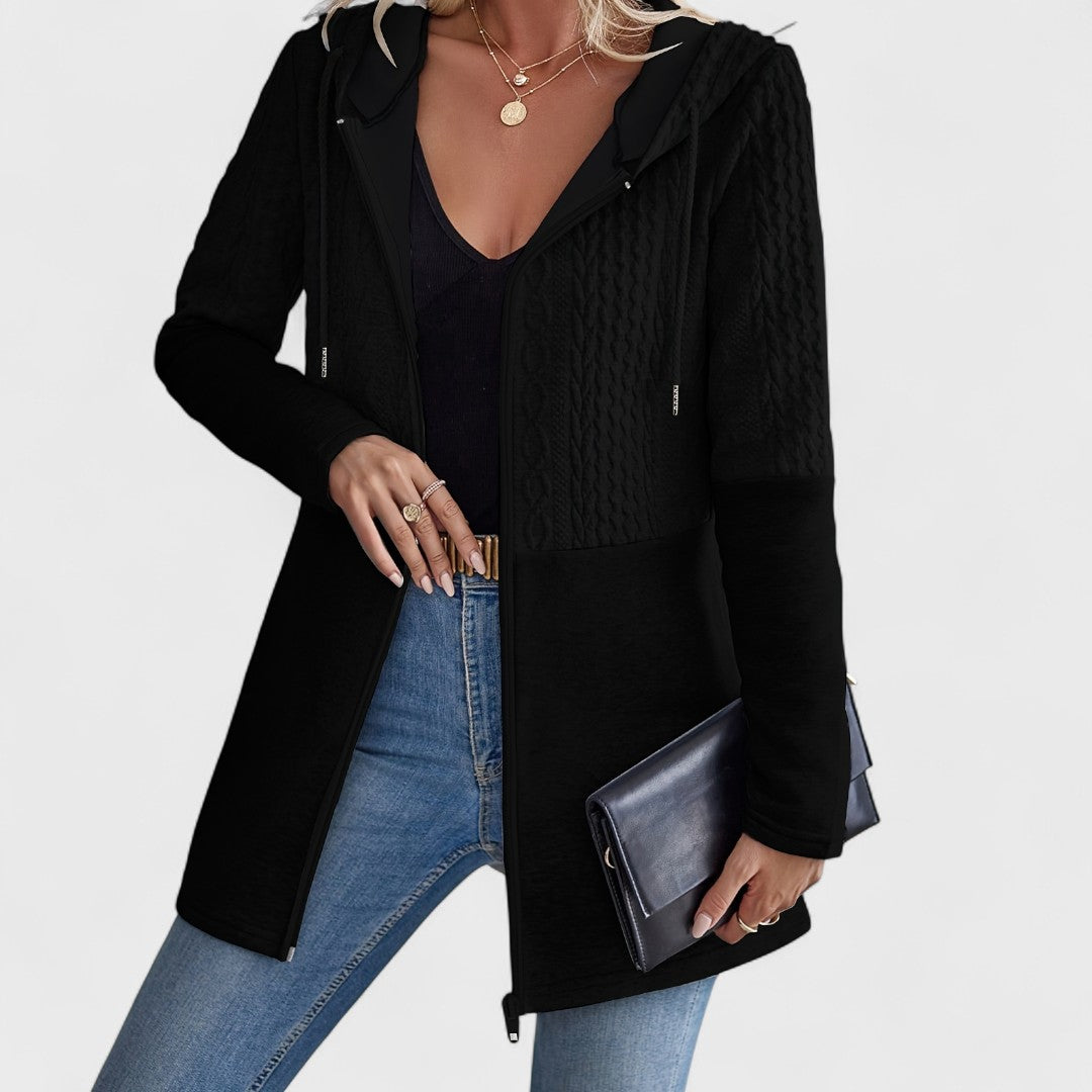 Lunori™| Cardigan Grigio con Cappuccio Elegante per Donne