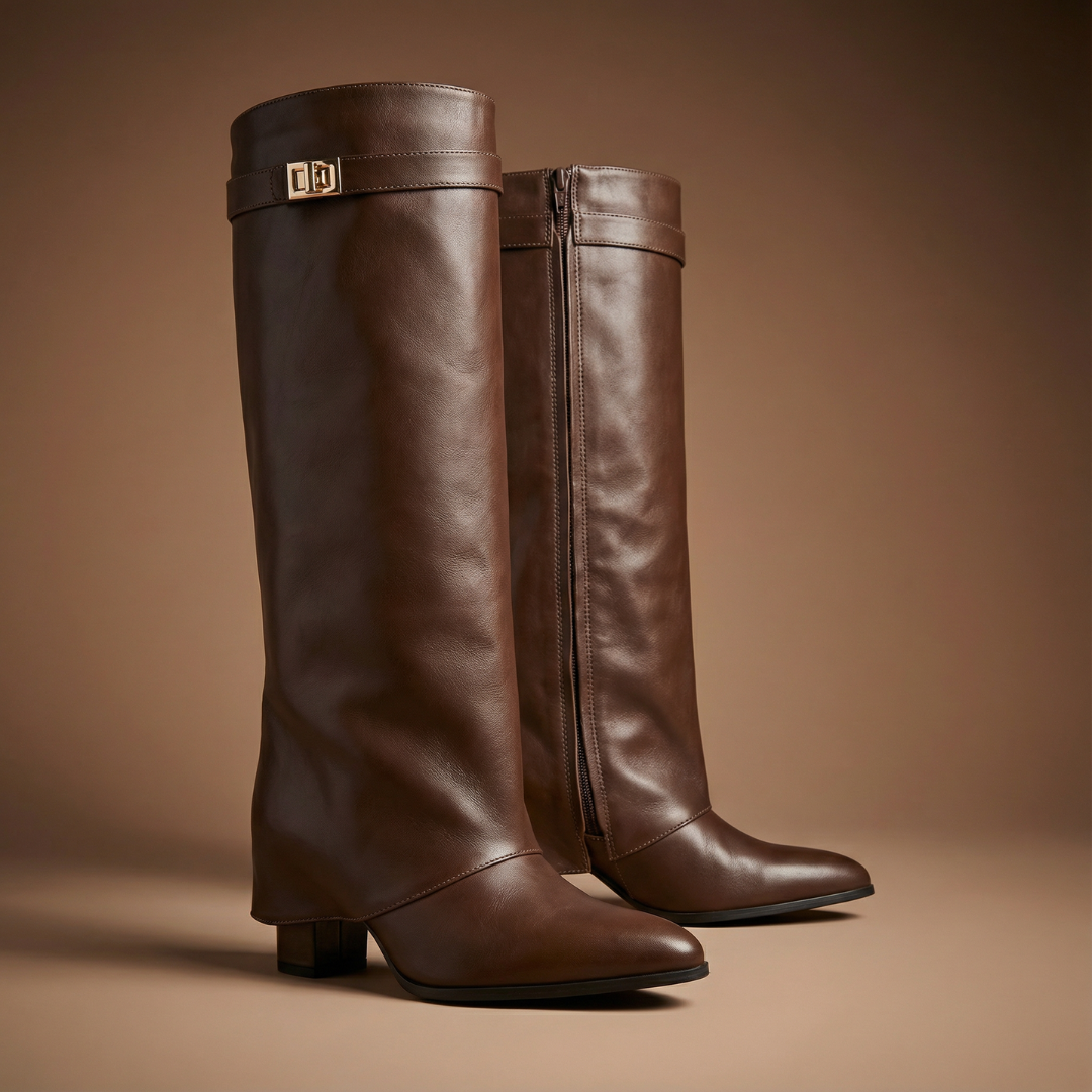 Lunori™ | stivali in pelle luna con gambale largo