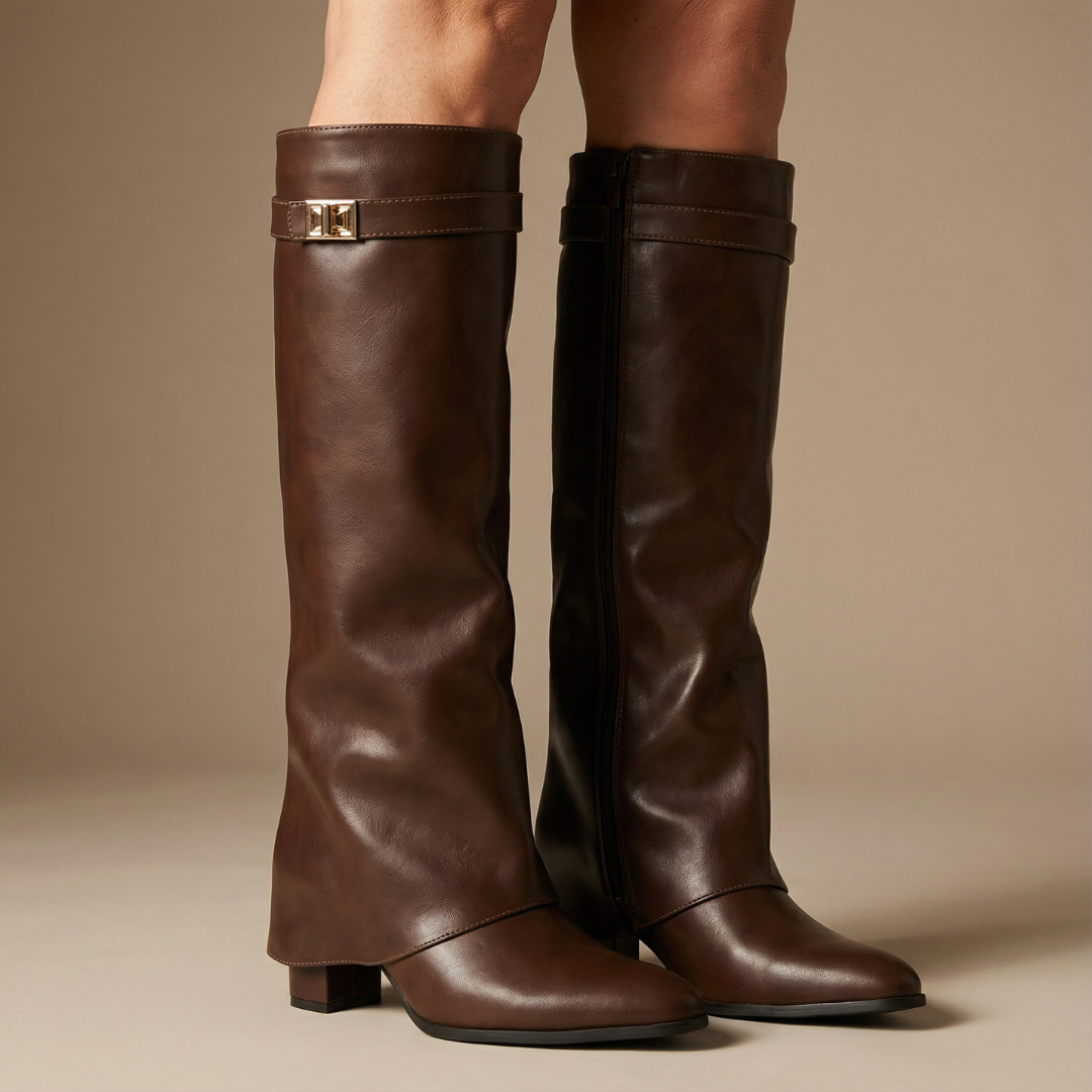 Lunori™ | stivali in pelle luna con gambale largo