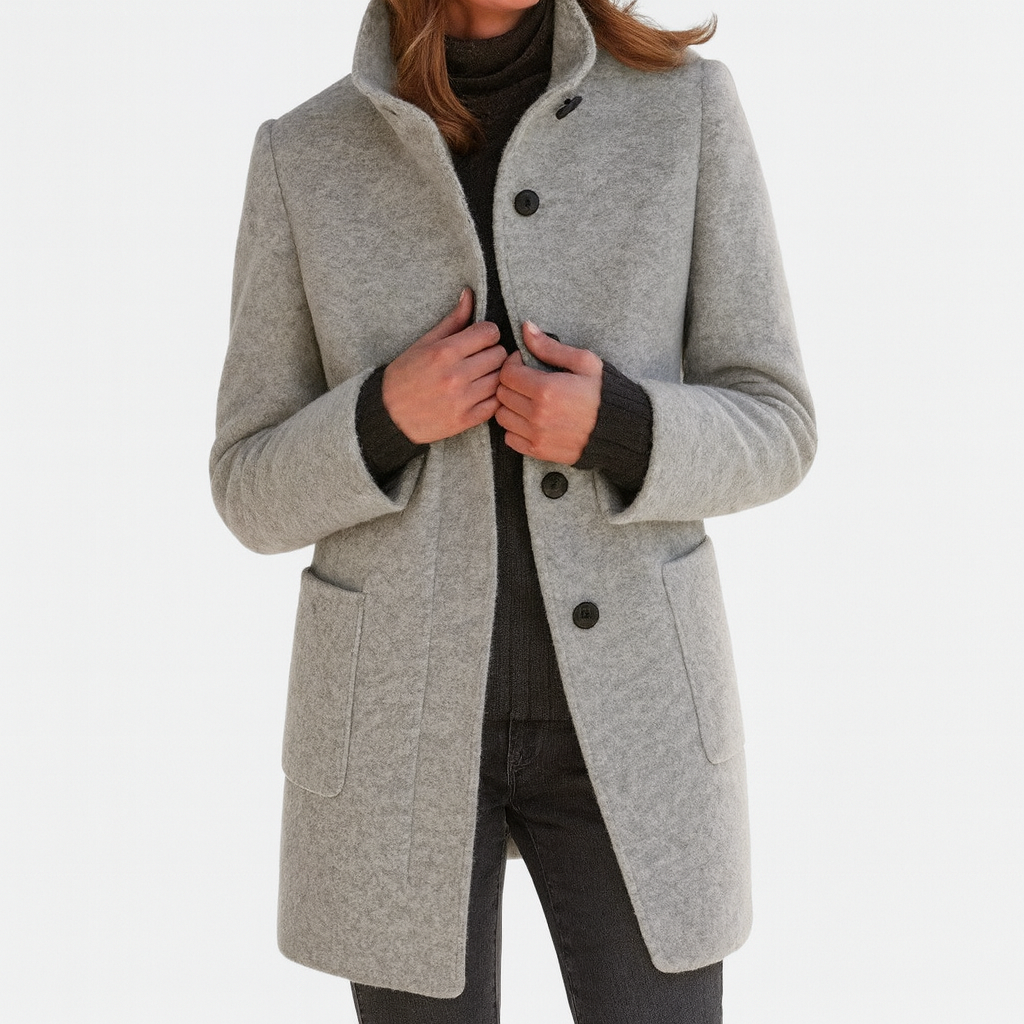 Lunori™ | Cappotto in misto lana con colletto alto