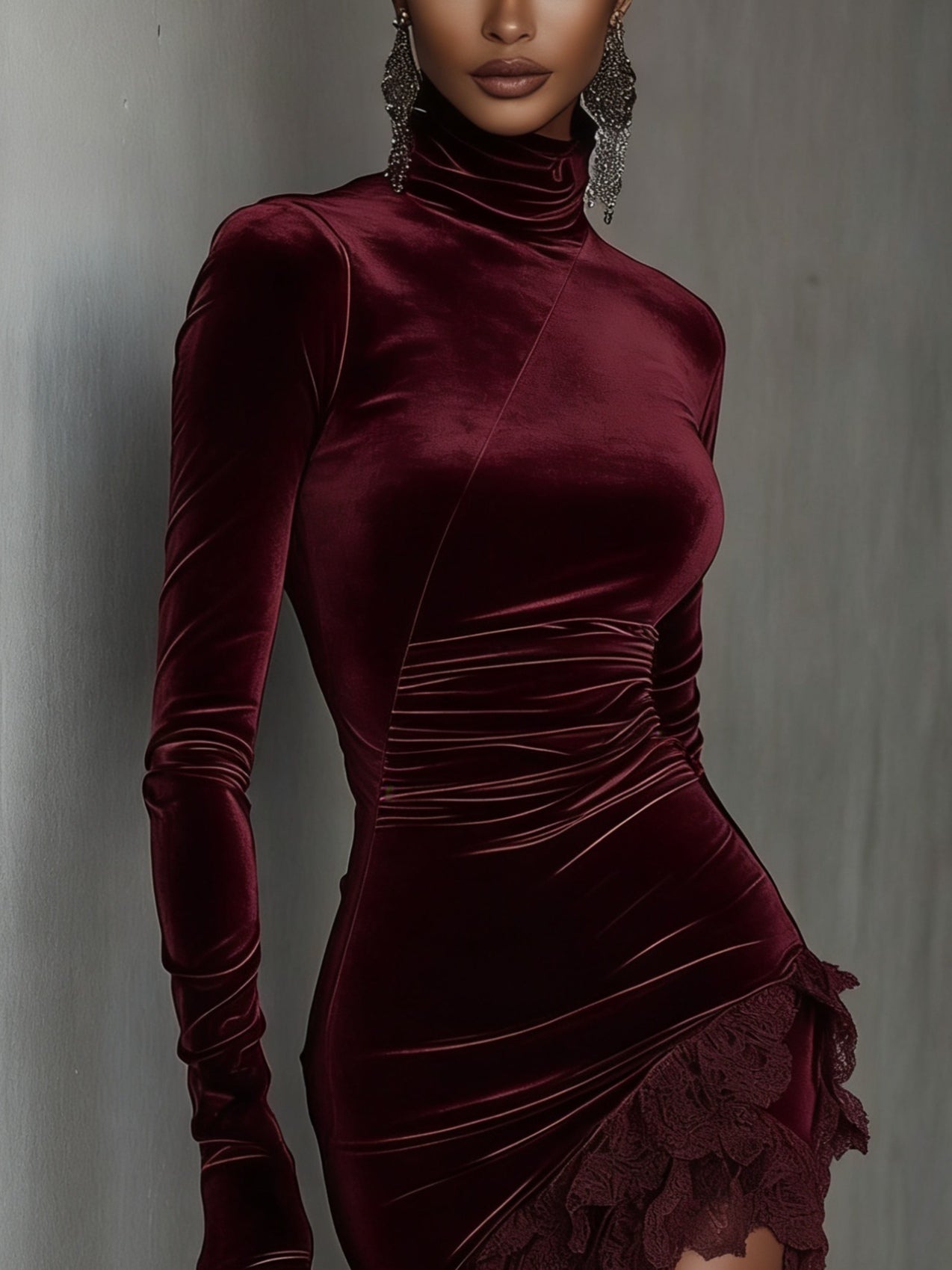 Lunori™ | Abito mini in velluto Chiara