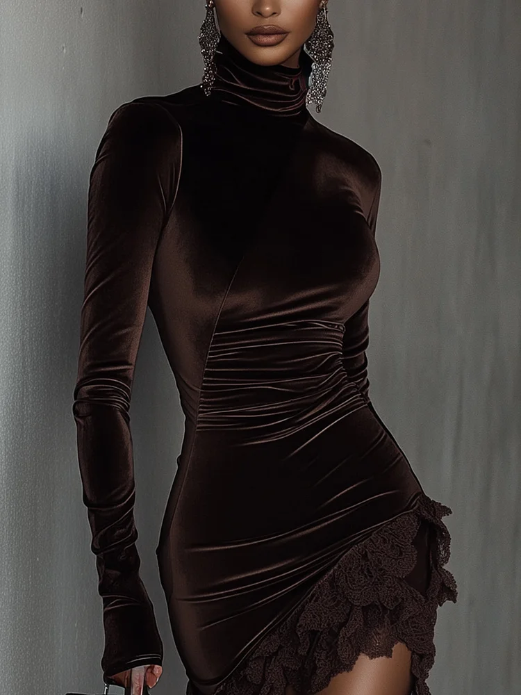 Lunori™ | Abito mini in velluto Chiara