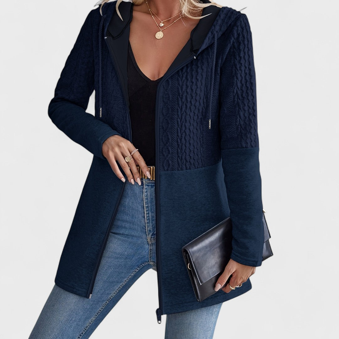 Lunori™| Cardigan Grigio con Cappuccio Elegante per Donne