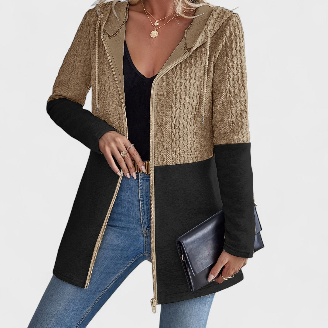 Lunori™| Cardigan Grigio con Cappuccio Elegante per Donne