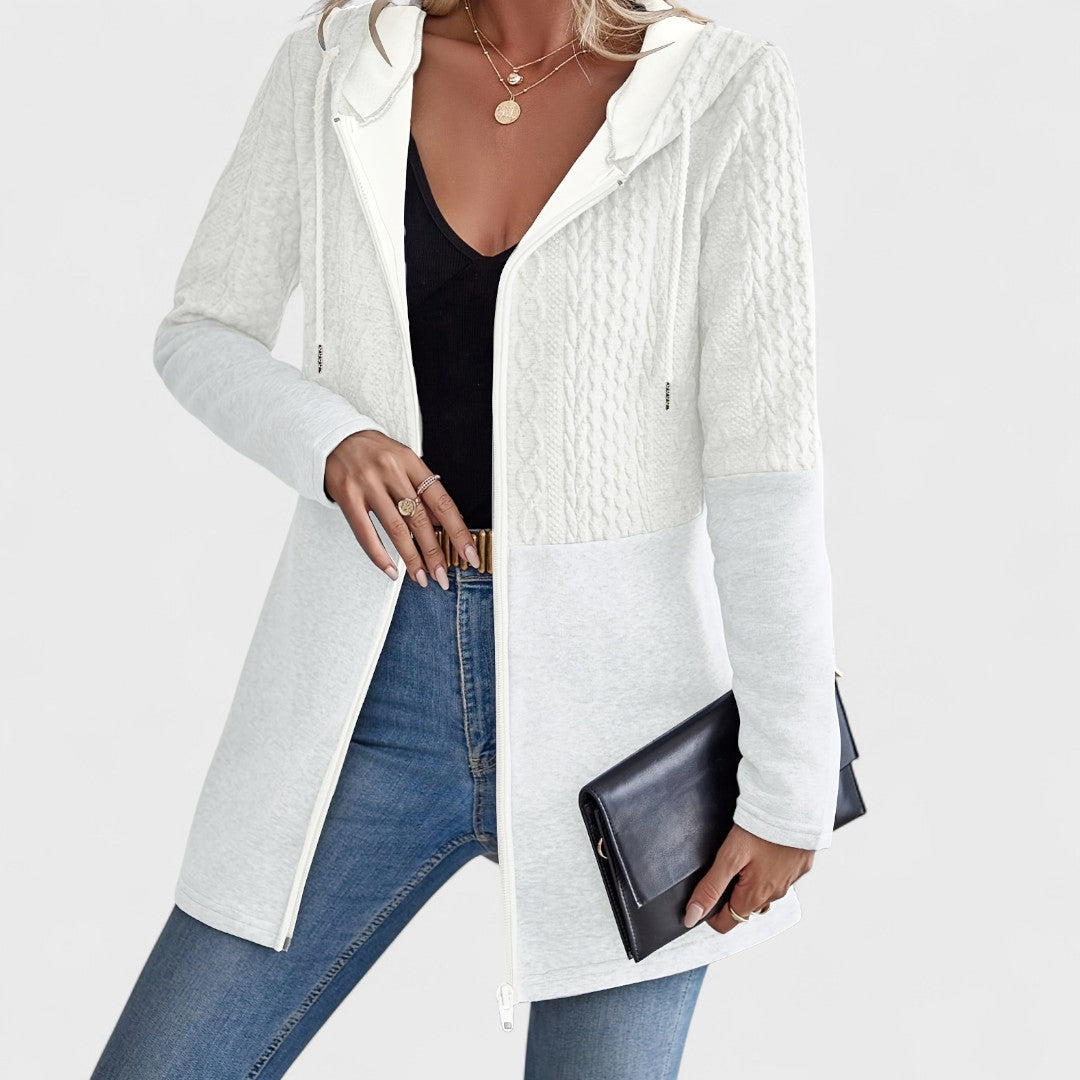 Lunori™| Cardigan Grigio con Cappuccio Elegante per Donne