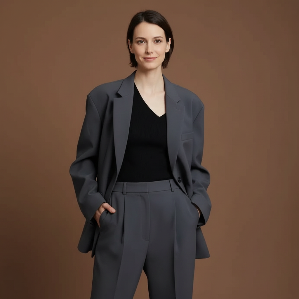  Lunori™| Blazer Grigio Oversize