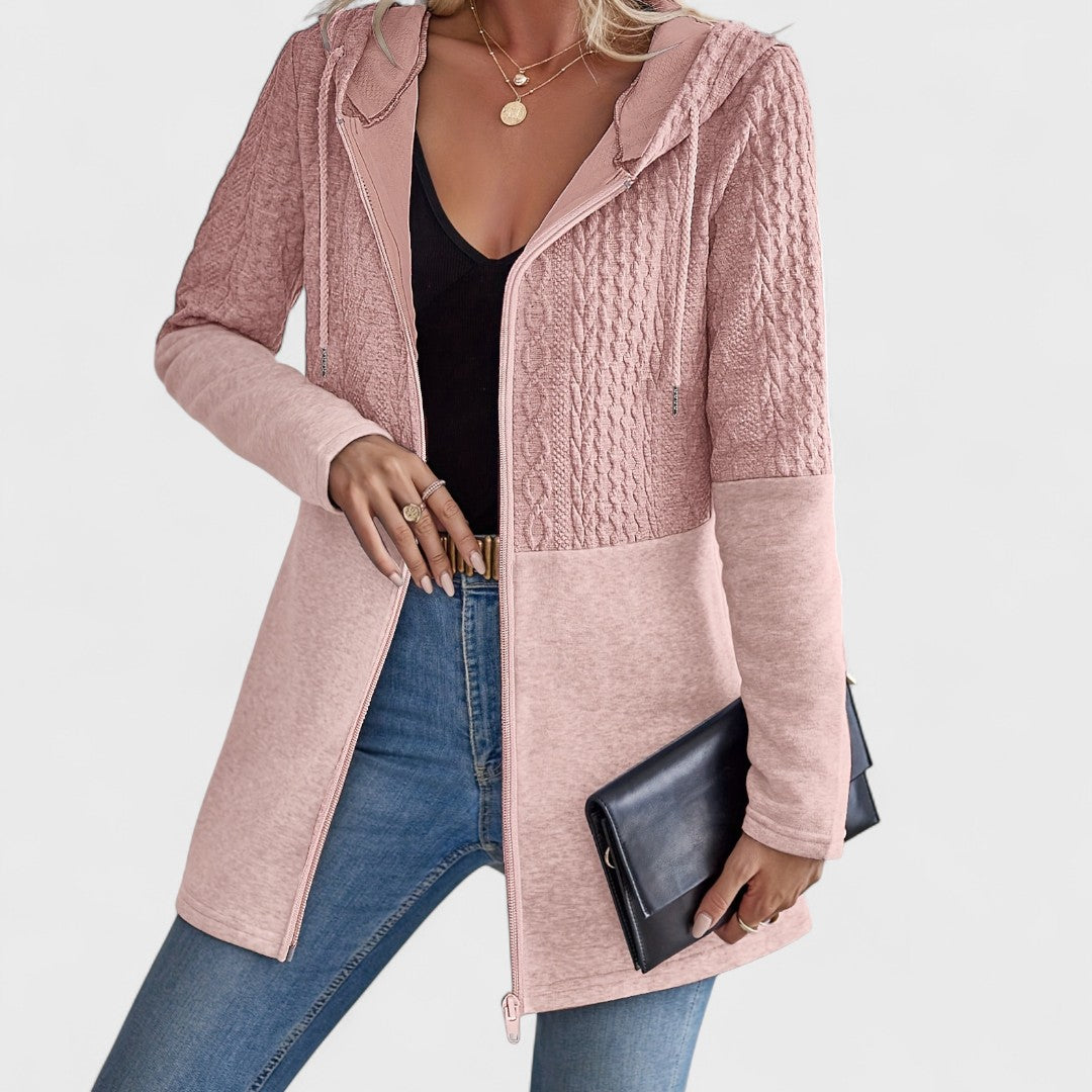  Lunori™| Cardigan Grigio con Cappuccio Elegante per Donne