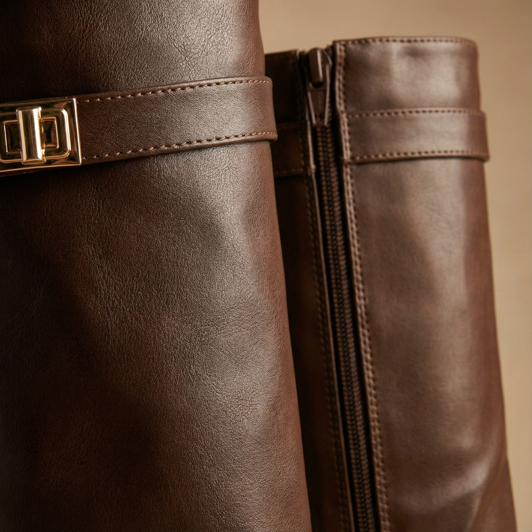 Lunori™ | stivali in pelle luna con gambale largo