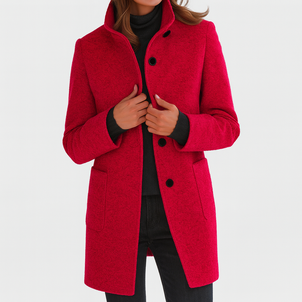 Lunori™ | Cappotto in misto lana con colletto alto