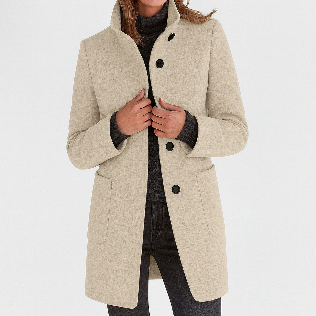 Lunori™ | Cappotto in misto lana con colletto alto