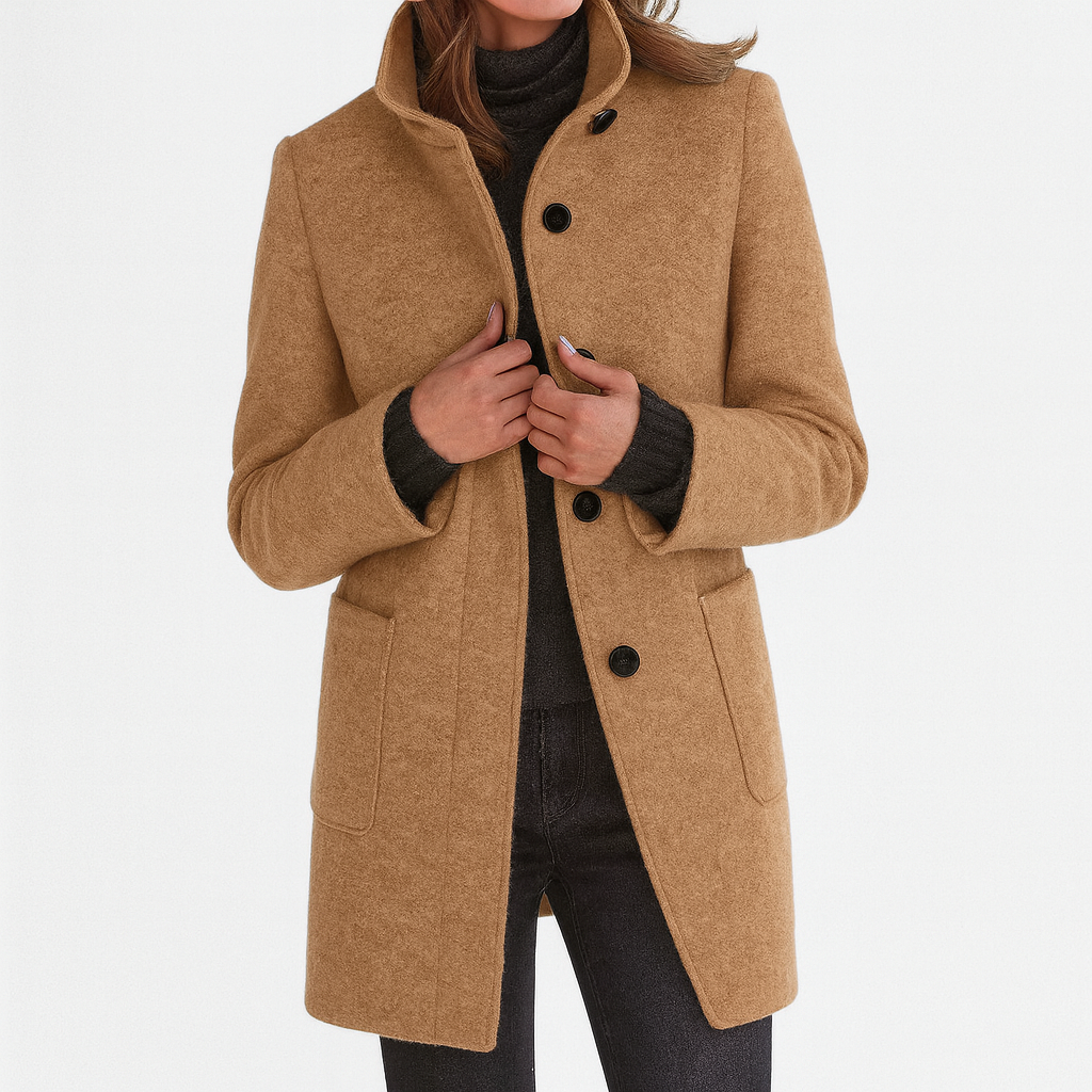 Lunori™ | Cappotto in misto lana con colletto alto