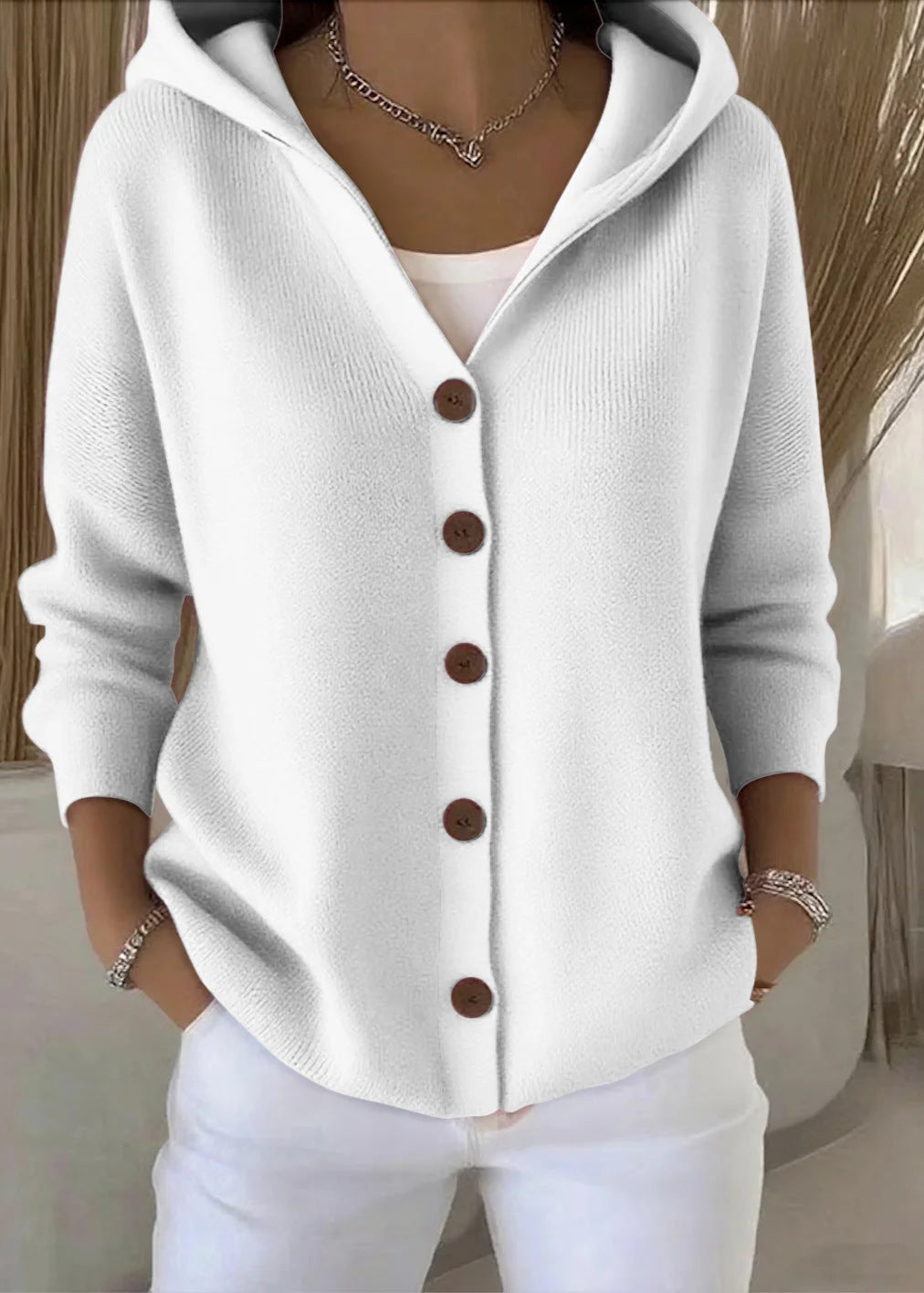 Lunori™ | Cardigan elegante con cappuccio