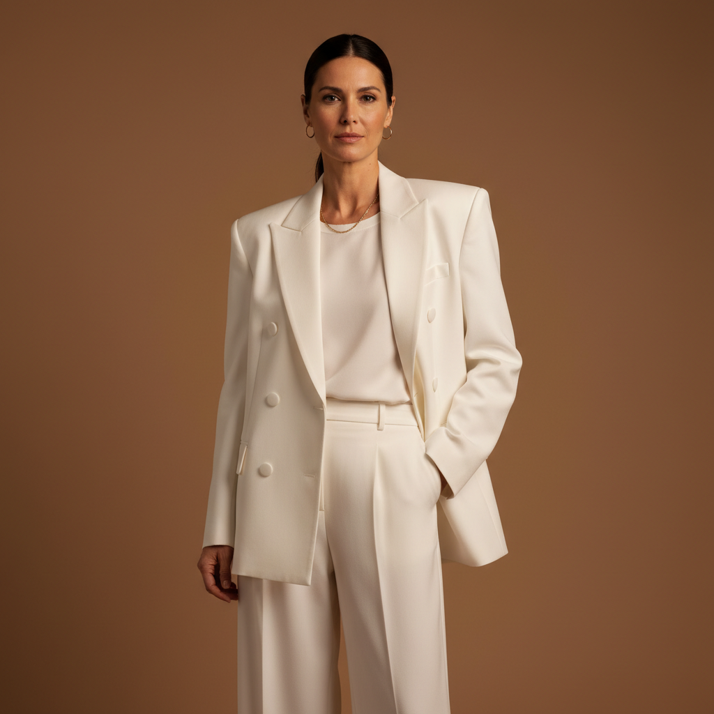  Lunori™| Blazer Bianco Oversize Doppiopetto
